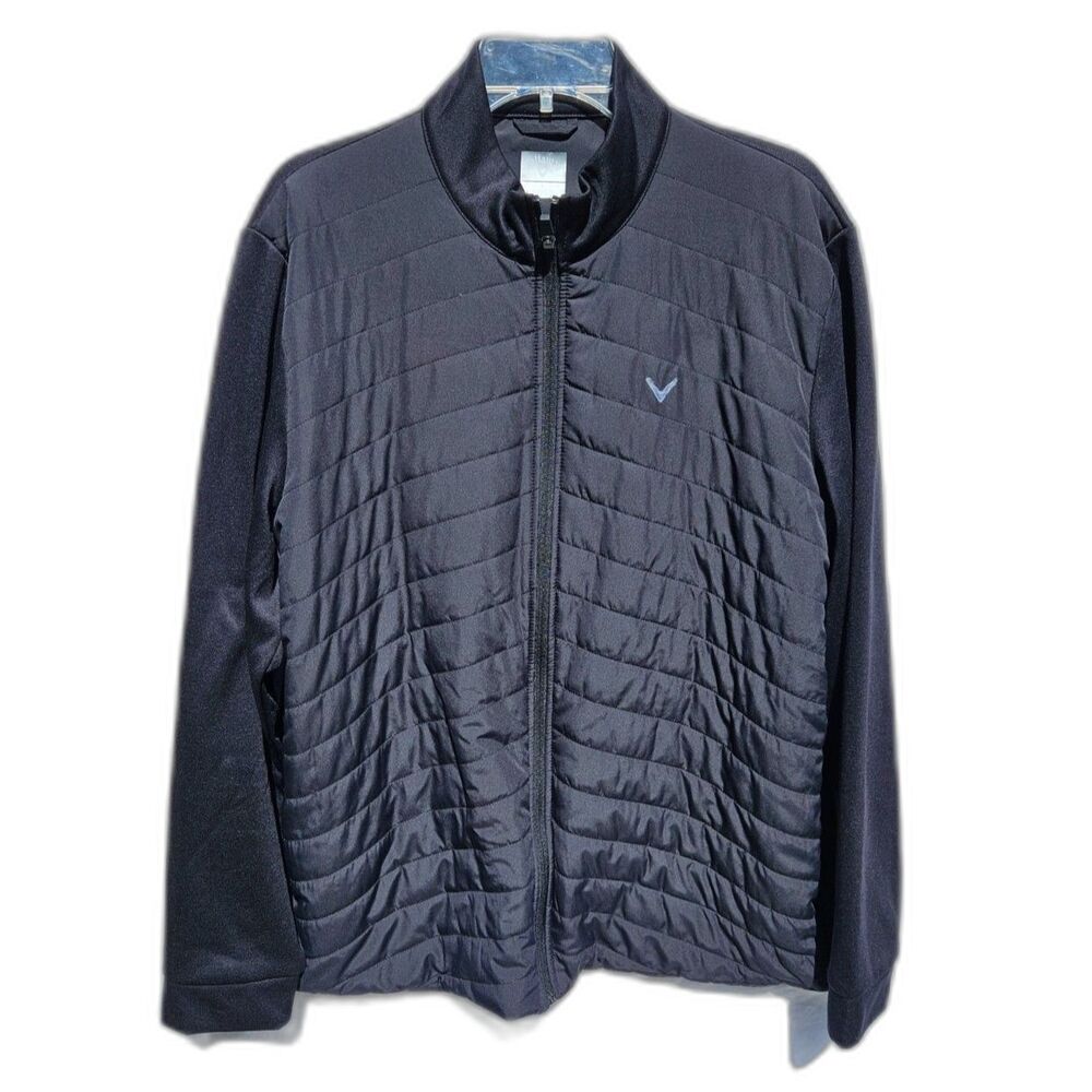CALLAWAY Men's Quilted Puffer Full Zip Golf Jacket Black Large
